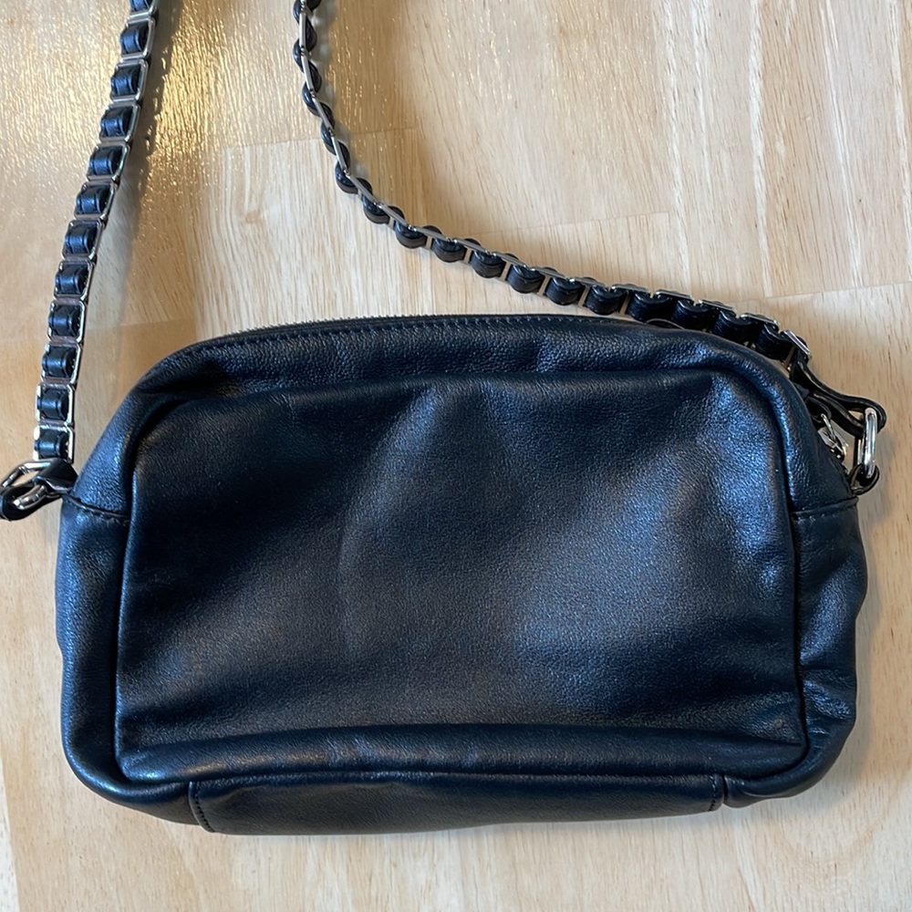 Bebe Genuine Leather Crossbody Bag - Black - Picture 3 of 16